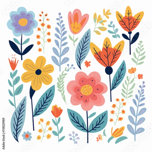 Obraz vector garden botanical element collection set