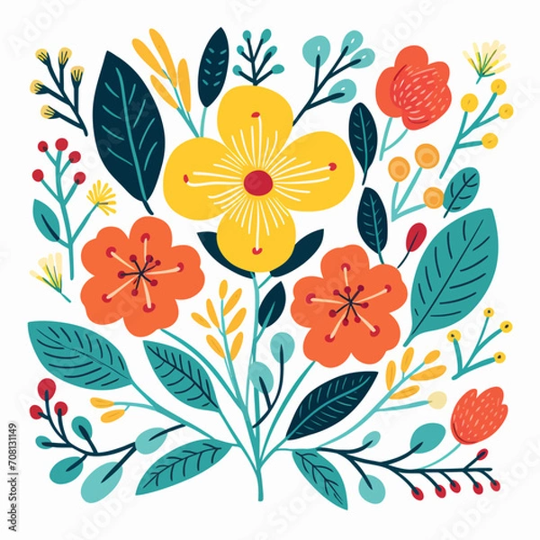 Obraz vector garden botanical element set