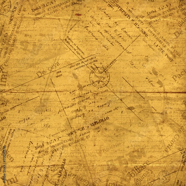 Fototapeta Vintage envelopes, old letters and torn documents