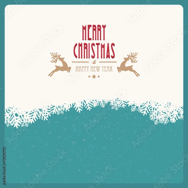 Fototapeta merry christmas snowflakes winter background