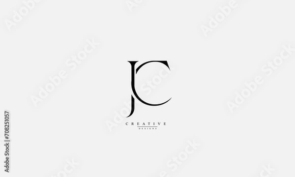 Obraz Alphabet letters Initials Monogram logo JC CJ J C