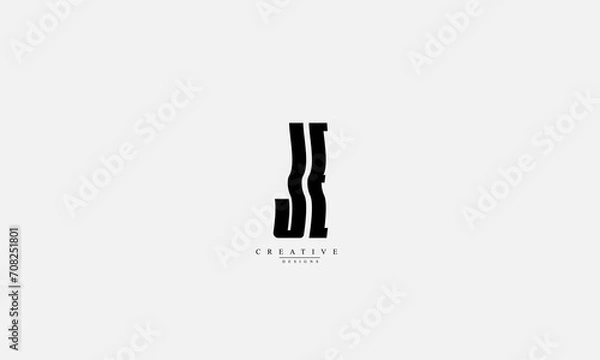Fototapeta Alphabet letters Initials Monogram logo JE EJ J E