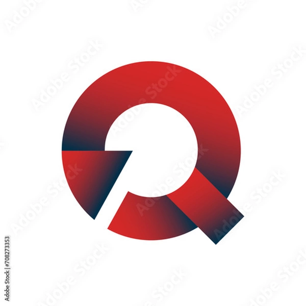 Fototapeta Monogram Q design vector logo. Monogram initial letter mark Q logo design. Monogram design vector logo. Monogram initial letter mark Q logo design. Simple Q monogram. Monogram Q design logo