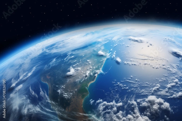 Fototapeta Earth being seen from outer space. Generative AI