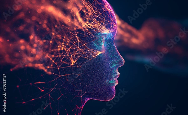 Obraz Technology background Data flow concept. 