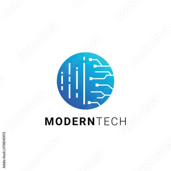 Fototapeta Circle Abstract Artificial Intelligent Logo Design Template Vector Illustration