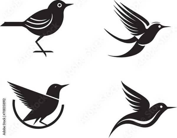 Fototapeta bird logo design vector flat illustration generative ai