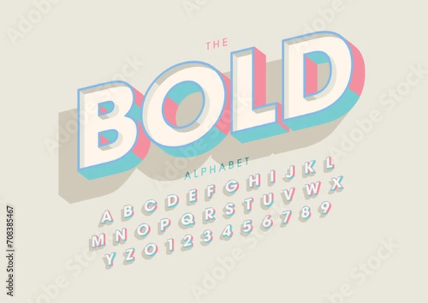 Fototapeta Vector of stylized modern font and alphabet