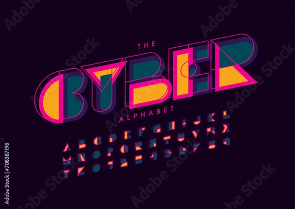 Obraz Vector of stylized modern font and alphabet
