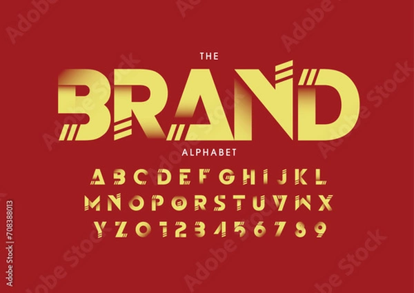 Fototapeta Vector of stylized modern font and alphabet