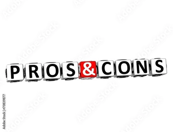 Fototapeta 3D Word Pros and Cons  on white background