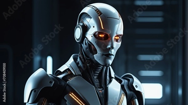 Obraz artificial intelligence humanoid android futuristic concept