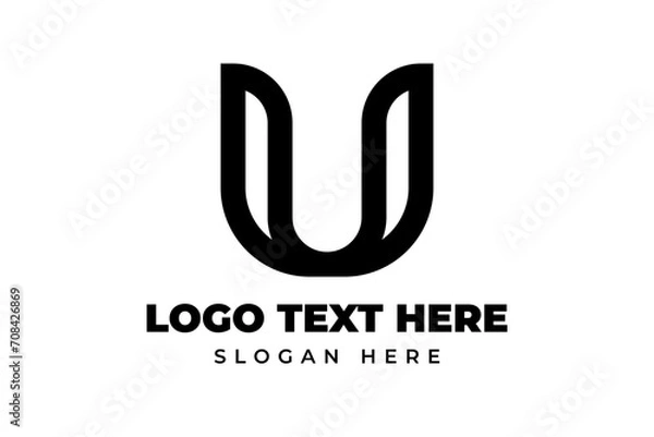 Fototapeta initial letter U logo for company design, Global Community Logo Icon Elements Template, Community human Logo template vector. connection Community logo
