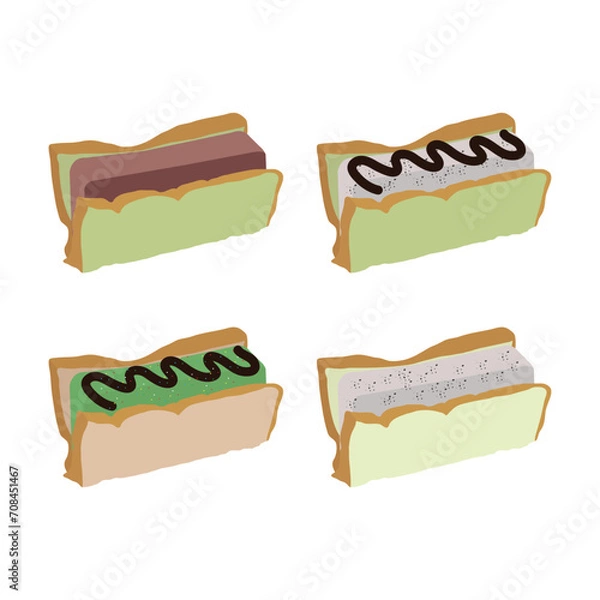 Obraz set of types of singapore ice cream