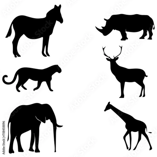 Obraz animals silhouettes vector