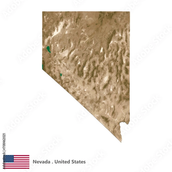 Fototapeta Nevada, States of America Topographic Map (EPS)