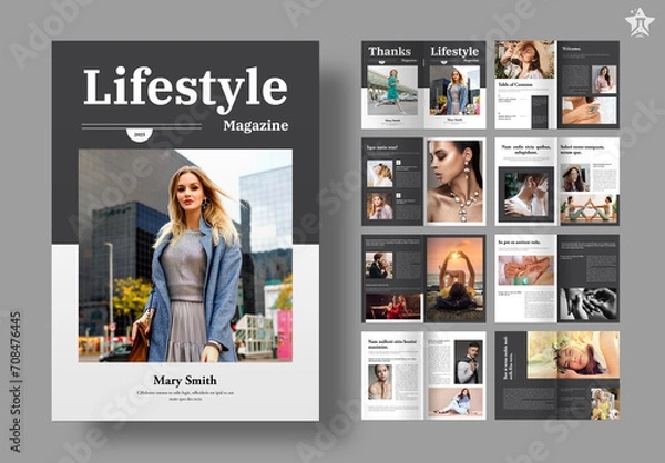 Fototapeta Lifestyel Magazine Layout