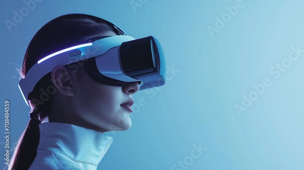 Fototapeta Exploring Virtual Horizons: Vision through the VR Headset 