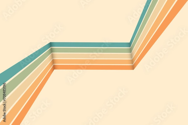 Fototapeta Retro lines background. Colorful 60s and 70s circular stripes style vector illustration design.