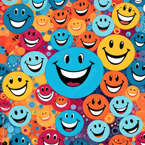 Fototapeta pattern with funny faces
