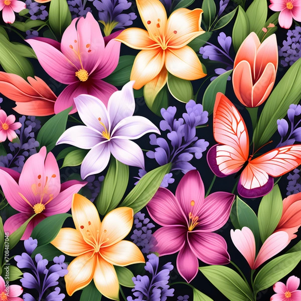 Fototapeta pattern with flowers