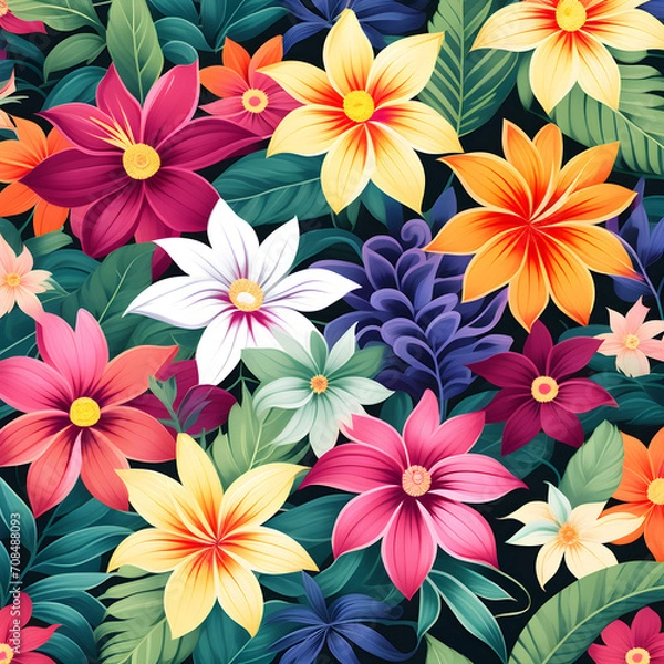 Fototapeta seamless floral background