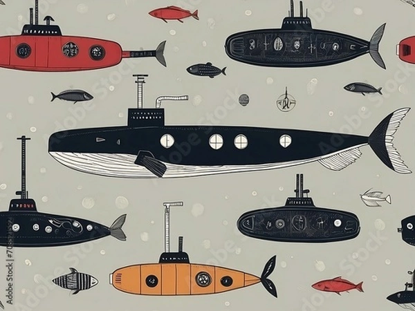 Fototapeta seamless pattern with space rocket