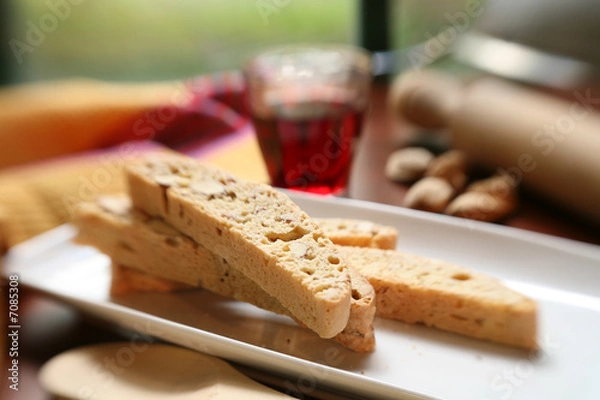 Obraz Biscotti an red Wine