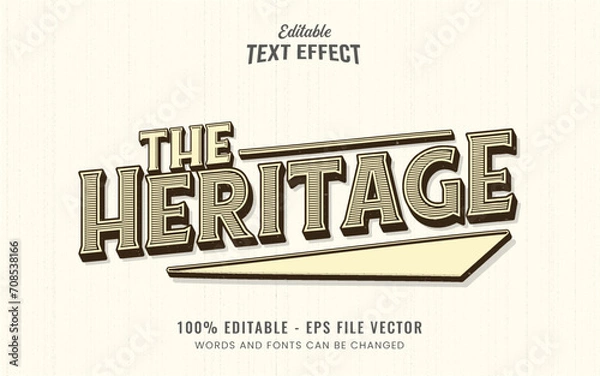 Obraz Vintage editable text effect free vector