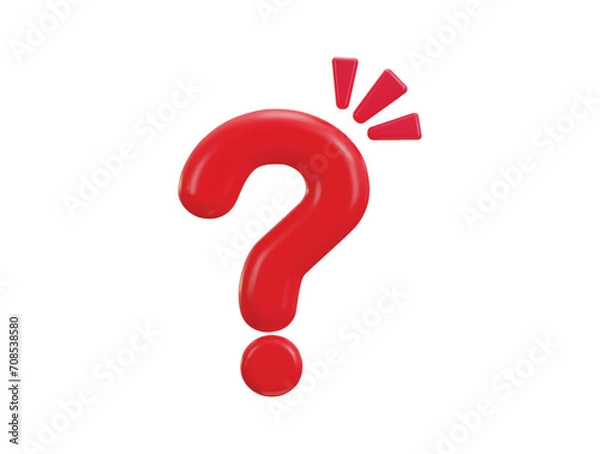 Obraz question mark icon 3d render illustration