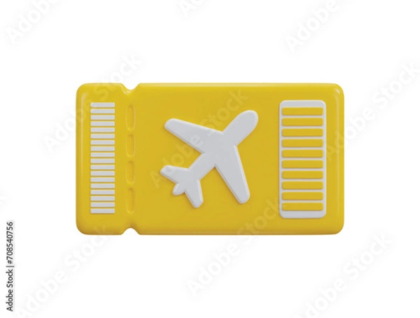 Obraz airplane ticket icon 3d rendering illustration