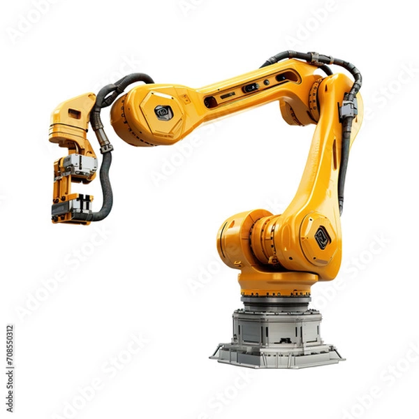 Fototapeta excavator isolated on transparent background, mechanical arm, machine part, clipping path, png, 