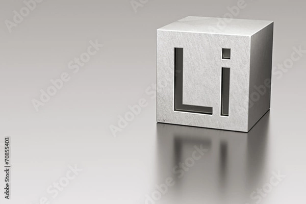 Fototapeta Lithium cube with Li mark