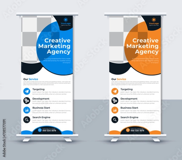 Fototapeta Modern creative roll up banner design template, Vector Illustrator