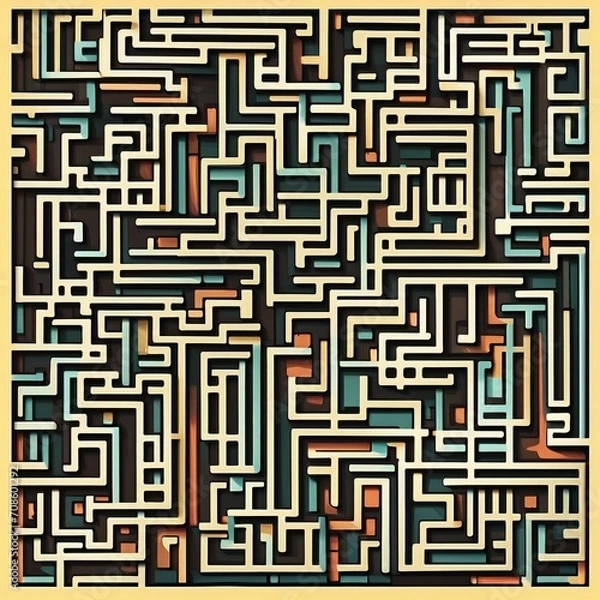 Fototapeta maze pattern illustration background