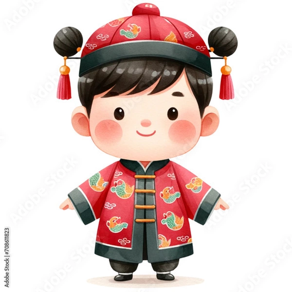 Obraz boy wearing chinese clothes