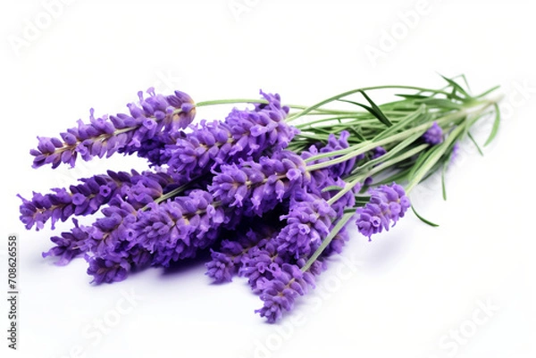 Obraz Lavender isolated on white background created with Generative Ai