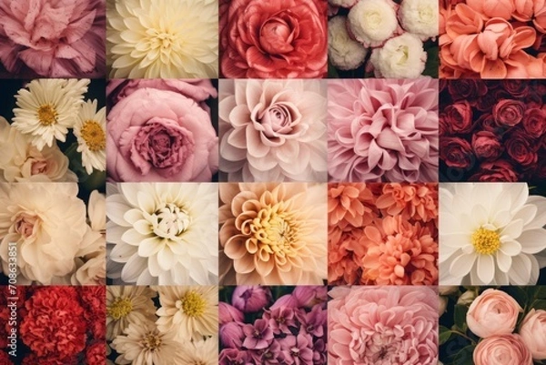 Fototapeta A collection of flower backgrounds that bring a sense of organic beauty and freshness to your projects