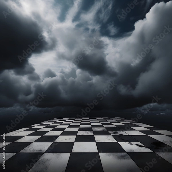 Obraz death in the clouds checkerboard
