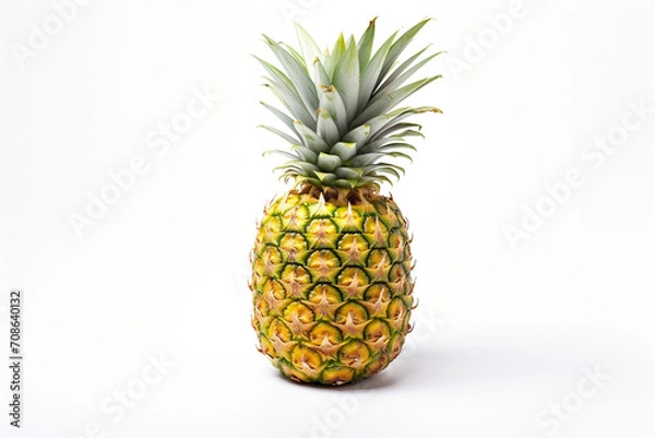 Obraz Pineapple isolated on white background created with Generative Ai