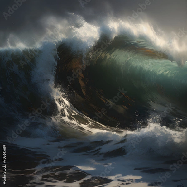 Obraz big waves drenched cinematic