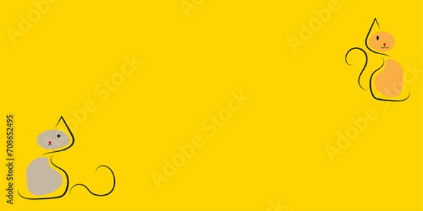 Obraz minimalist image of a cat. all you need is a cat. best pets