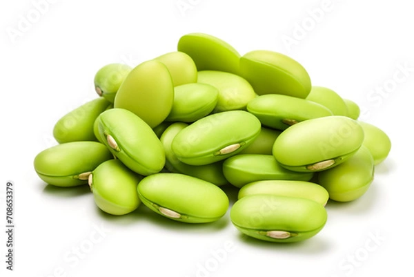 Obraz Lima Beans isolated on white background created with Generative Ai