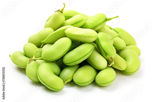 Obraz Lima Beans isolated on white background created with Generative Ai
