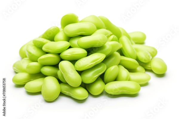 Obraz Lima Beans isolated on white background created with Generative Ai
