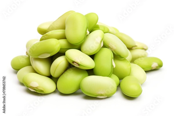 Obraz Lima Beans isolated on white background created with Generative Ai