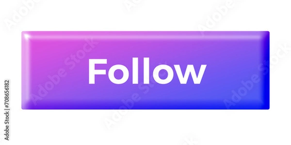 Obraz purple 3d follow button with a text