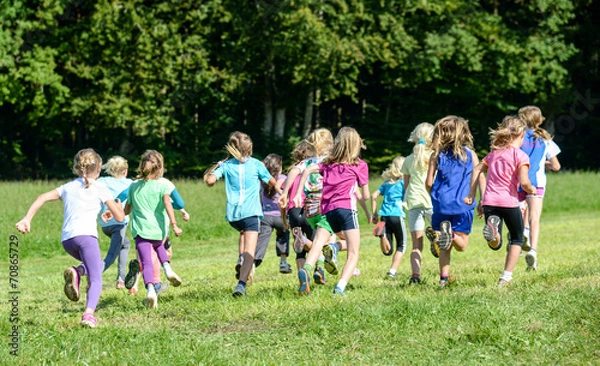 Obraz Grupa dziewcząt do biegania