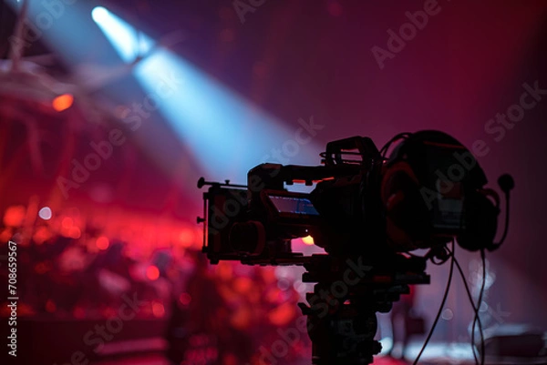 Obraz Professional digital video camera on stage