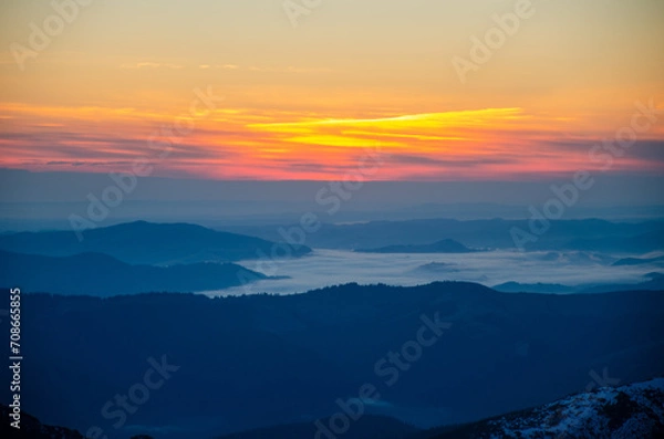 Obraz sunset in the mountains